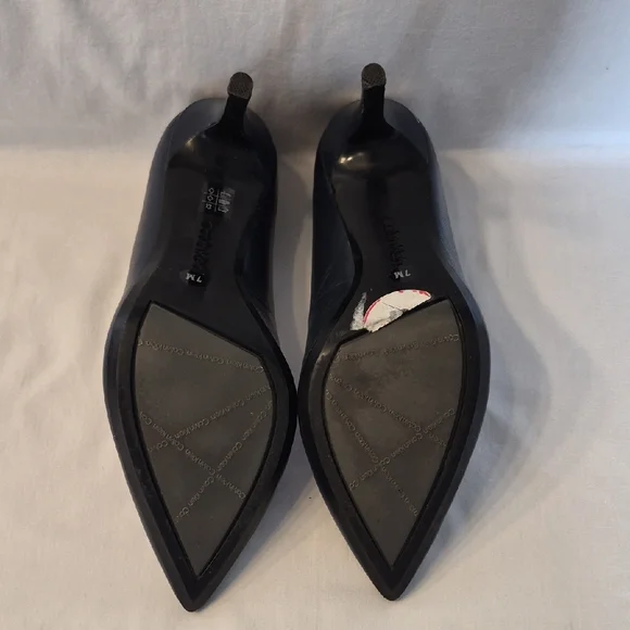 Calvin Klein Women's Black Pointed Toe Leather Heels - Picture 5 of 10